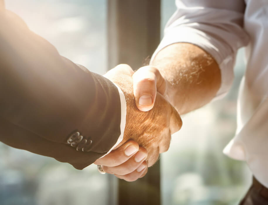 close-up of a handshake